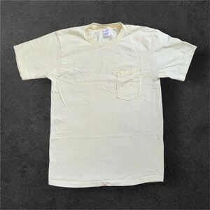 Vintage Royal Comfort JCPenney Mens Pocket T-Shirt Large 42-44 Ivory USA Made